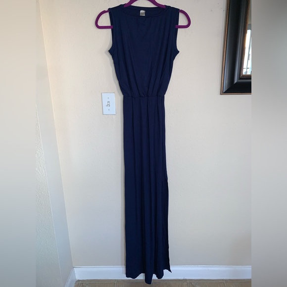 NWOT Go Couture Navy Blue Sleeveless Maxi Dress - Picture 7 of 14